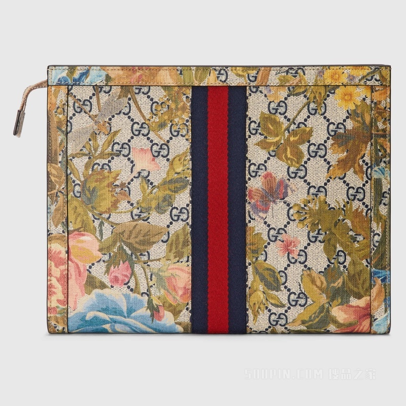 Ophidia系列GG花卉手拿包 多色饰花卉GG Supreme帆布