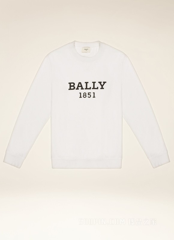 Bally 1851 卫衣 白色有机棉卫衣