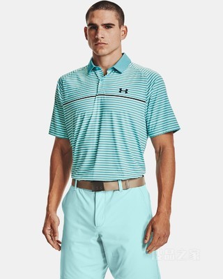 男士UA Iso-Chill Hollen条纹Polo衫