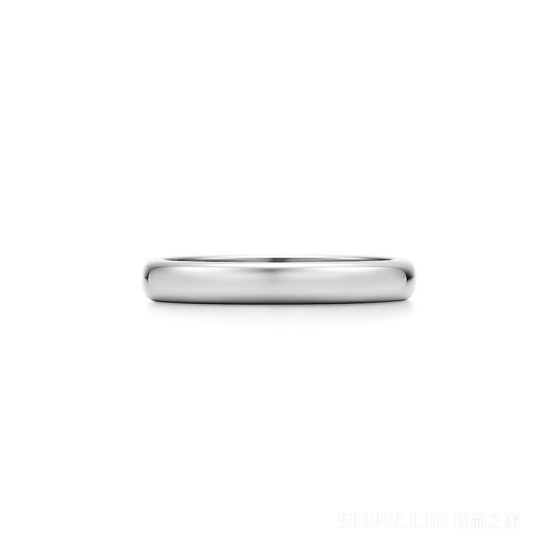 Tiffany Classic™ 系列铂金婚戒，3 毫米宽。