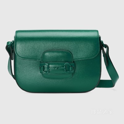Gucci Horsebit 1955系列小号肩背包 绿色皮革
