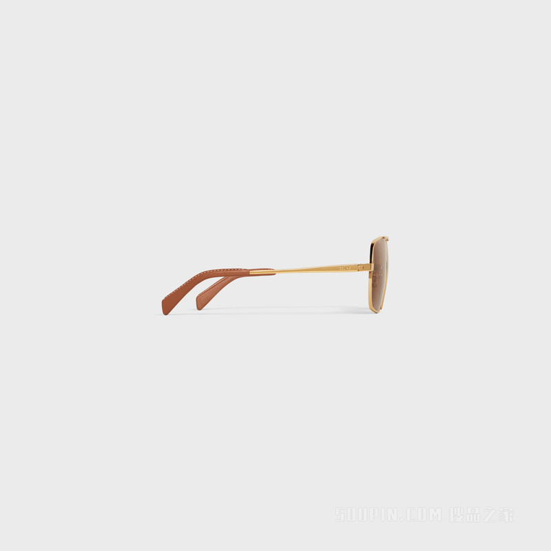 METAL FRAME 25金属和皮革太阳眼镜 24560