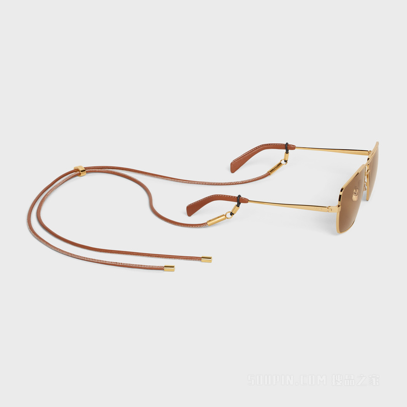 METAL FRAME 25金属和皮革太阳眼镜 24560