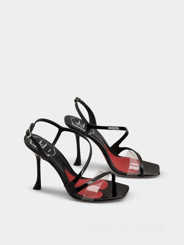 I Love Vivier PVC拼漆皮凉鞋 彩色
