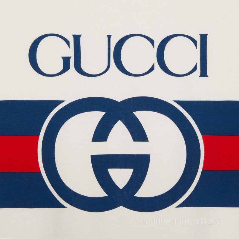 互扣式双G棉质T恤 白色