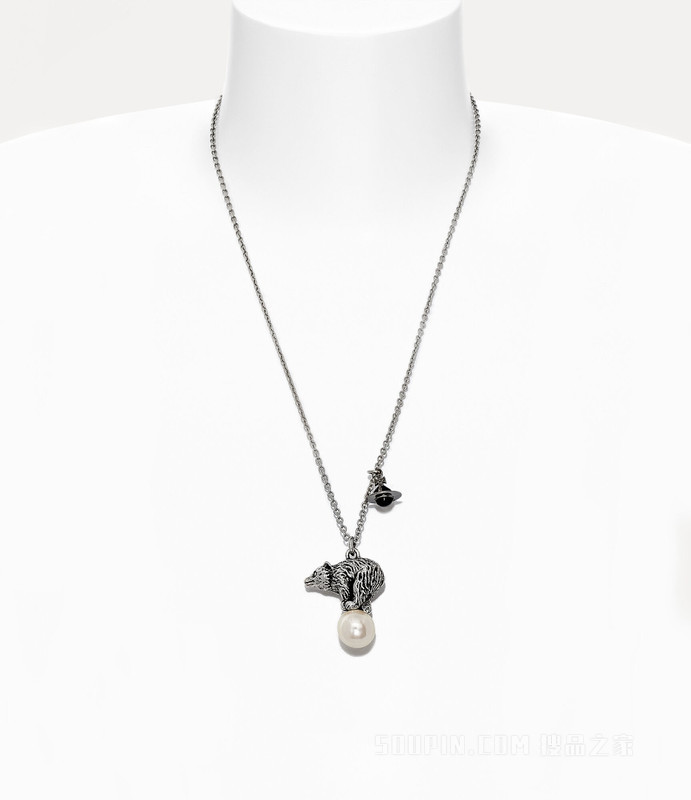 Man. Bear Pendant Necklace