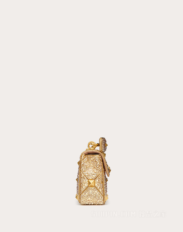 ROMAN STUD中号莱茵石刺绣装饰手袋