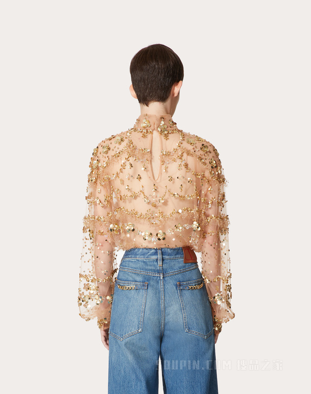 TULLE ILLUSIONE刺绣上衣