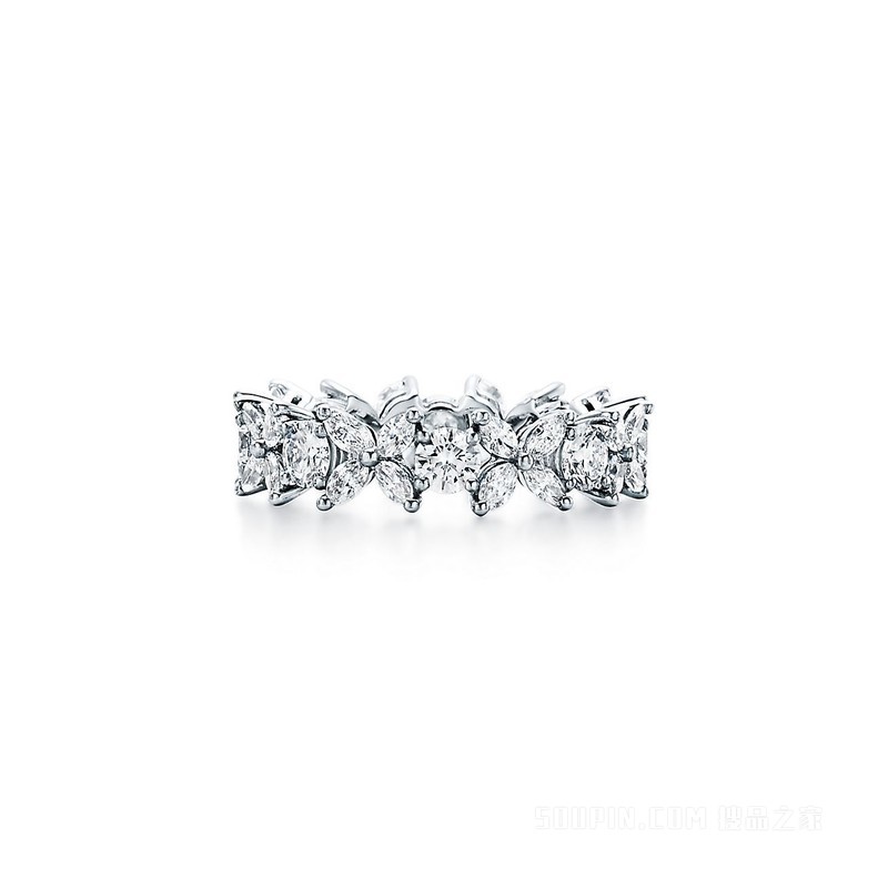 Tiffany Victoria™ 系列铂金 Alternating 戒指