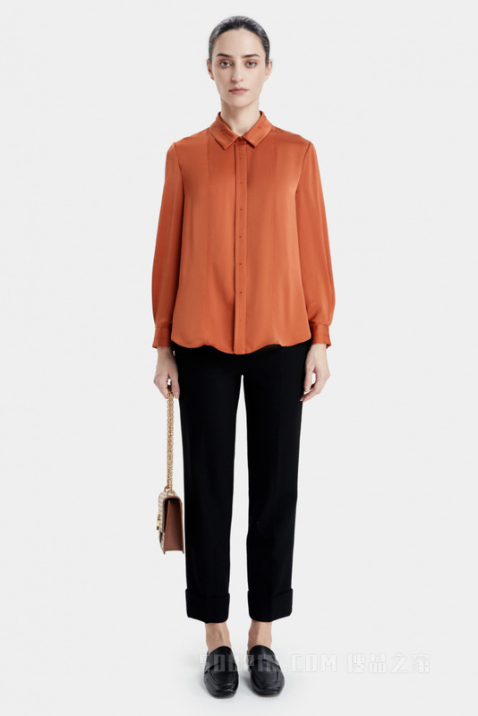 斜纹质感西装小脚裤