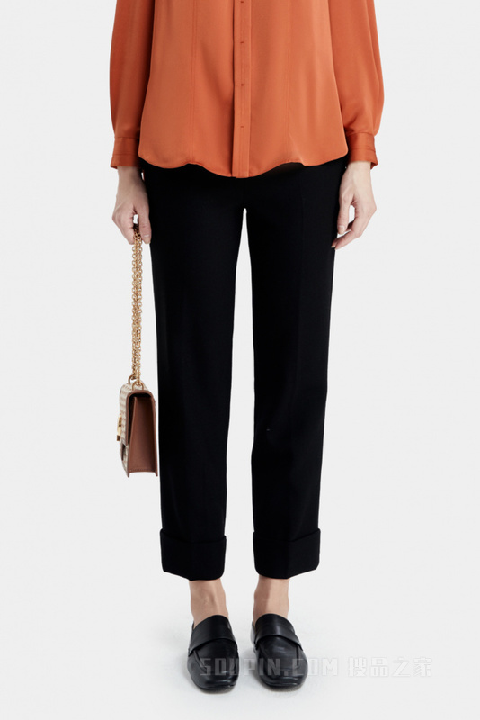 斜纹质感西装小脚裤