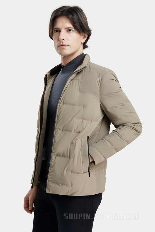 压胶充绒立领羽绒服