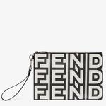 FF扁平手拿包 Fendi Roma胶囊系列双色皮革小袋