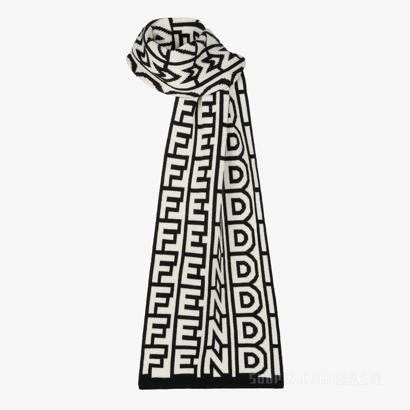 围巾 Fendi Roma胶囊系列双色针织围巾