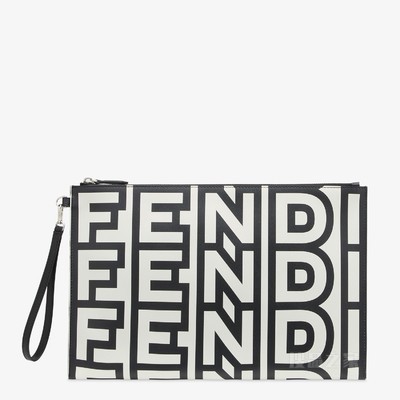 Fendi Roma大号扁平手拿包 Fendi Roma胶囊系列双色皮革小袋