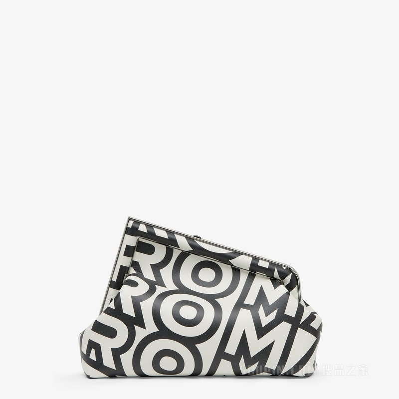Fendi First Midi手袋 Fendi Roma胶囊系列双色印花纳帕皮包袋