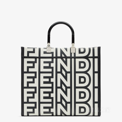 Fendi中号阳光购物手提袋 Fendi Roma胶囊系列双色印花皮革手提袋