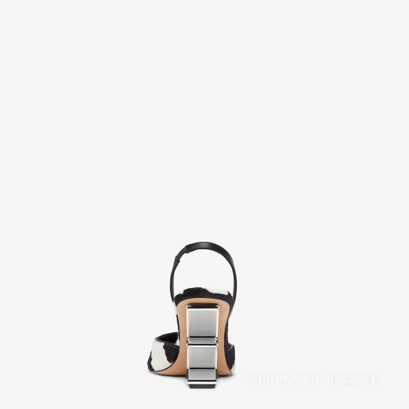 Fendi First 波点马毛露跟高跟鞋