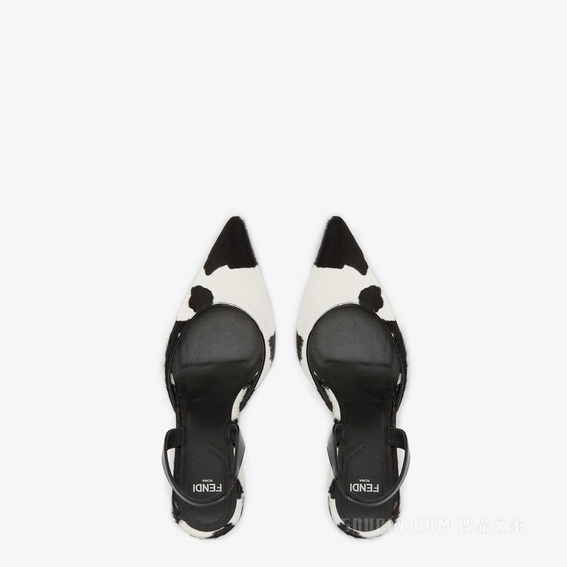 Fendi First 波点马毛露跟高跟鞋