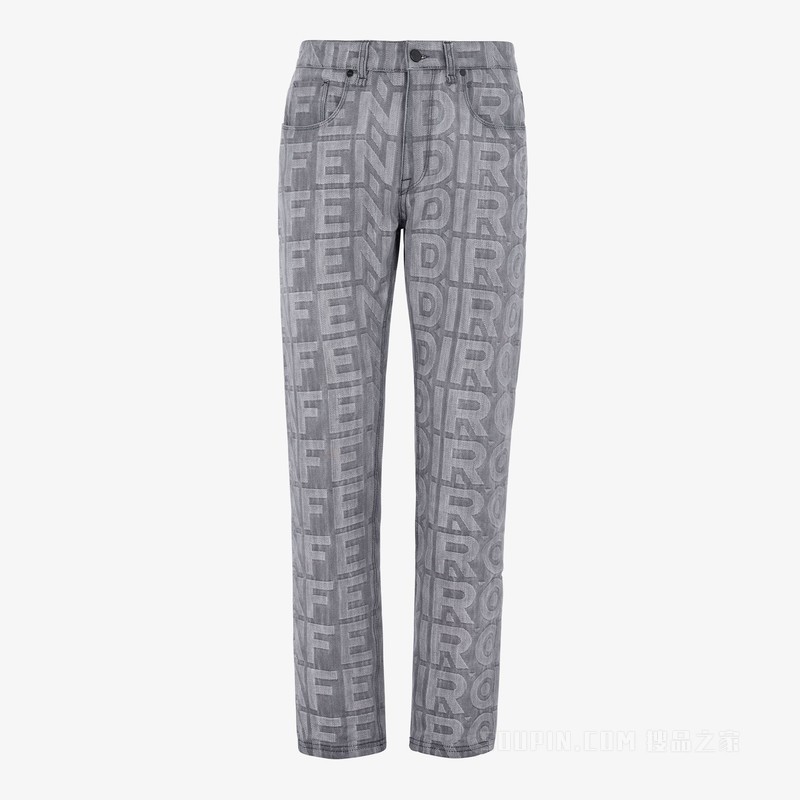 牛仔系列 Fendi Roma胶囊系列黑色牛仔裤