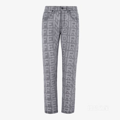 牛仔系列 Fendi Roma胶囊系列黑色牛仔裤