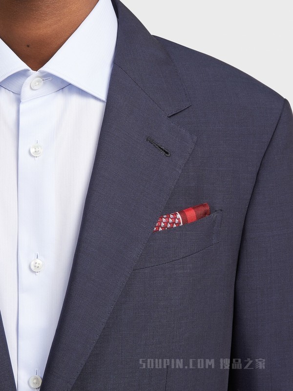 红色桑蚕丝印花口袋巾