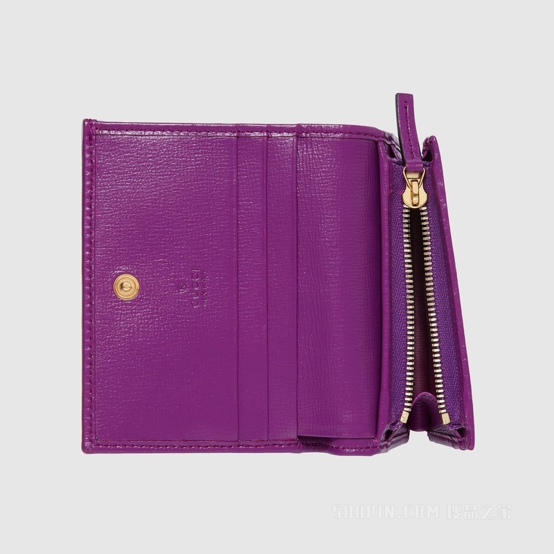 Gucci Horsebit 1955系列卡包 紫色皮革