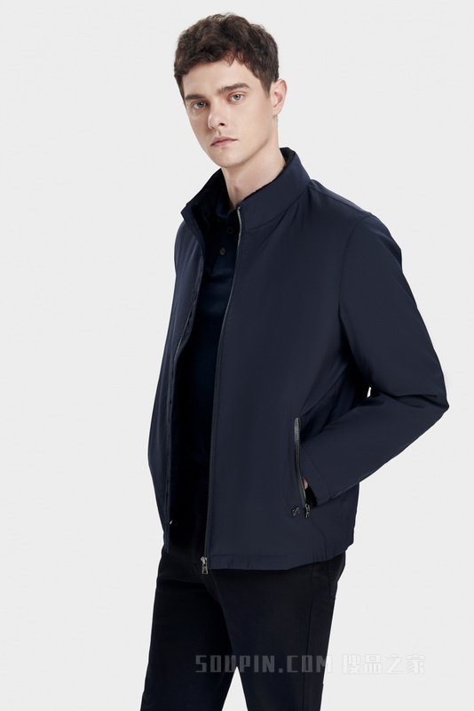 立领水貂毛尼克服