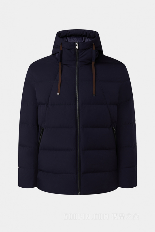 高领连帽羽绒服