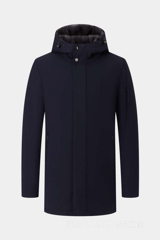 铁灰貂连帽尼克服