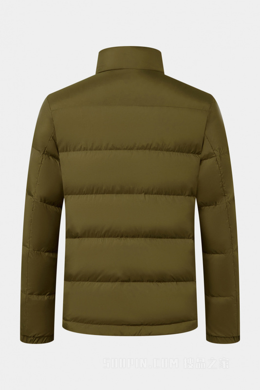 胡桃色立领羽绒服