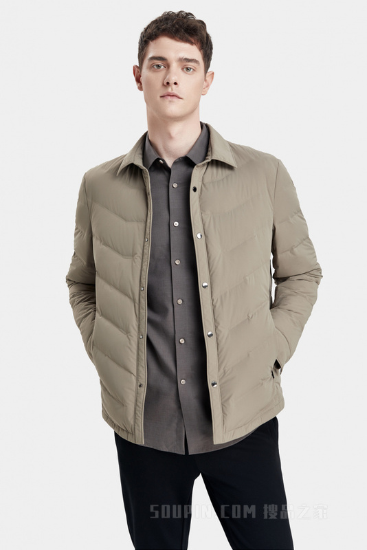 衬衫版型休闲羽绒服