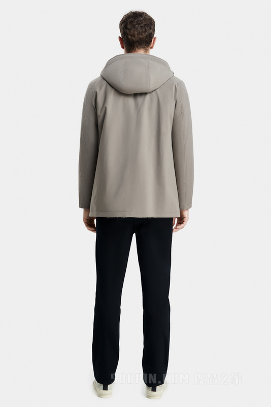 轻薄款含绒连帽尼克服