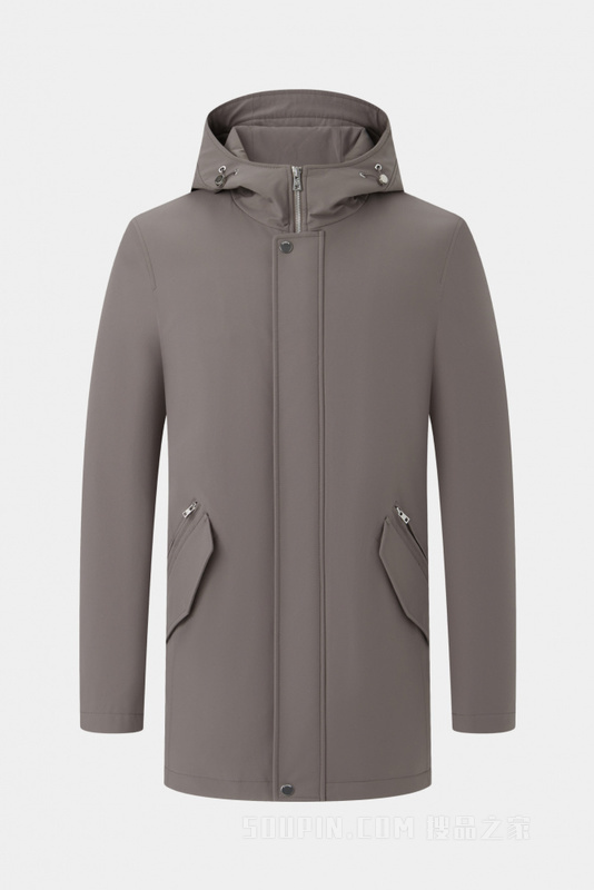 轻薄款含绒连帽尼克服