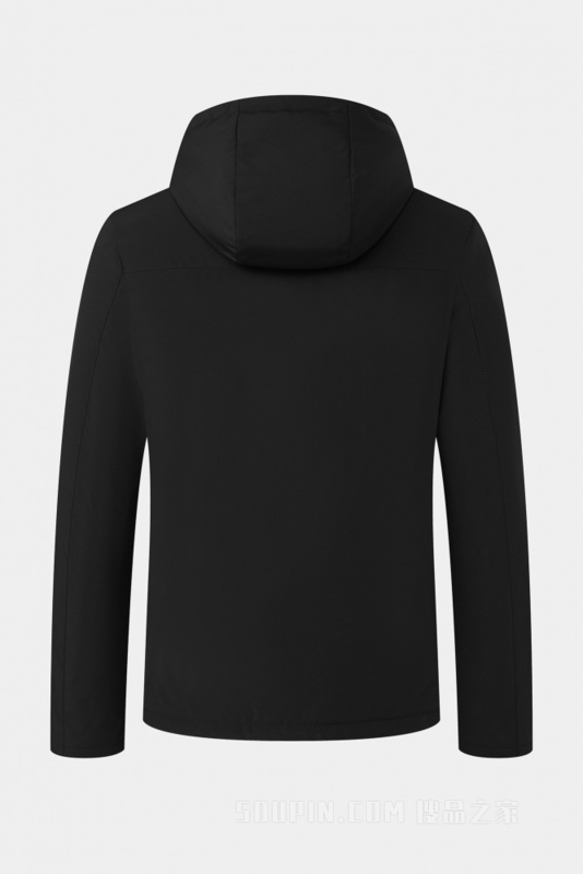 毛皮领装饰羽绒服