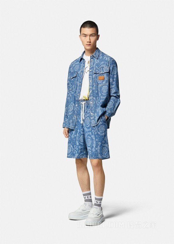 Barocco Silhouette丹宁短裤