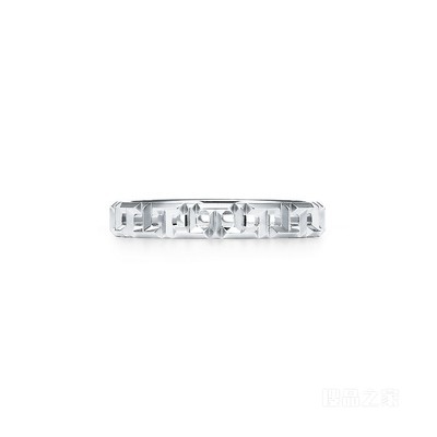 Tiffany T 系列 18K 白金 True 窄式戒指，3.5 毫米宽。