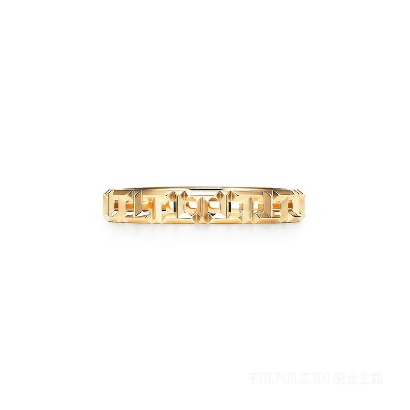 Tiffany T 系列 18K 黄金 True 窄式戒指，3.5 毫米宽。