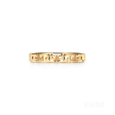 Tiffany T 系列 18K 黄金 True 窄式戒指，3.5 毫米宽。