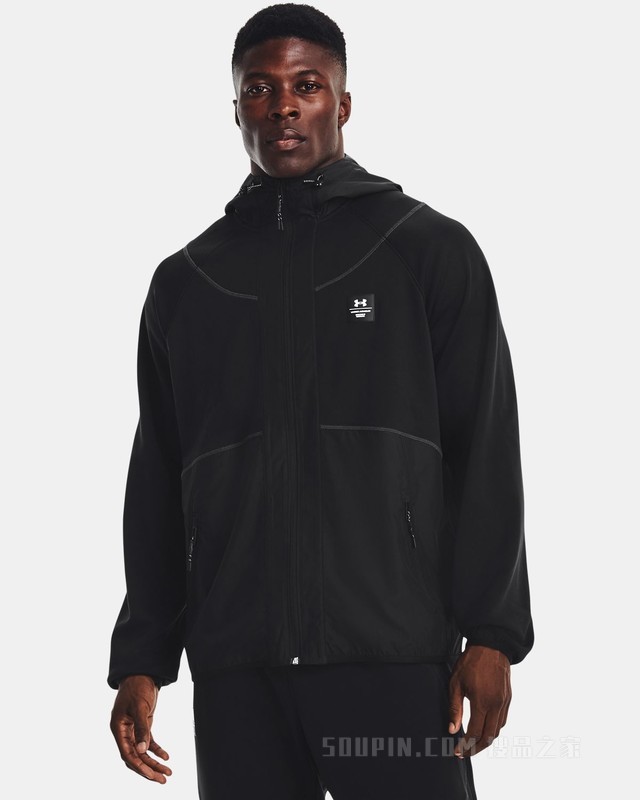 男士UA RUSH抓绒全拉链运动上衣