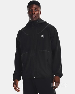 男士UA RUSH抓绒全拉链运动上衣