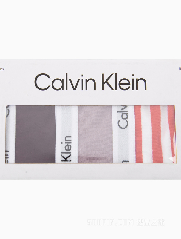 Calvin Klein 22秋冬女士多色三条装循环LOGO棉质透气比基尼内裤QD3588