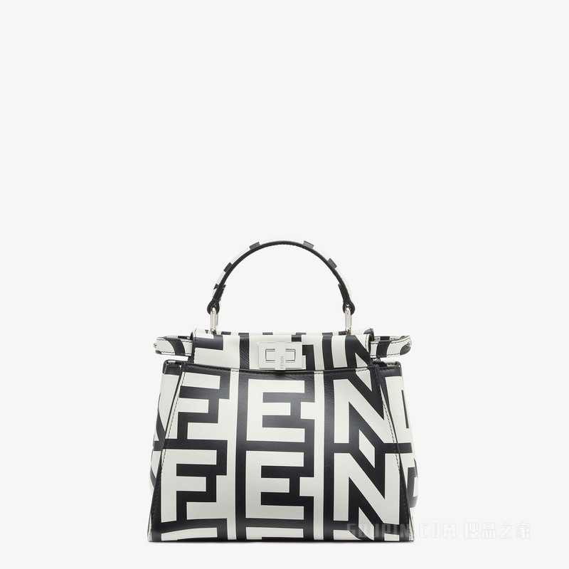 Peekaboo迷你手袋 Fendi Roma胶囊系列双色印花皮革包袋