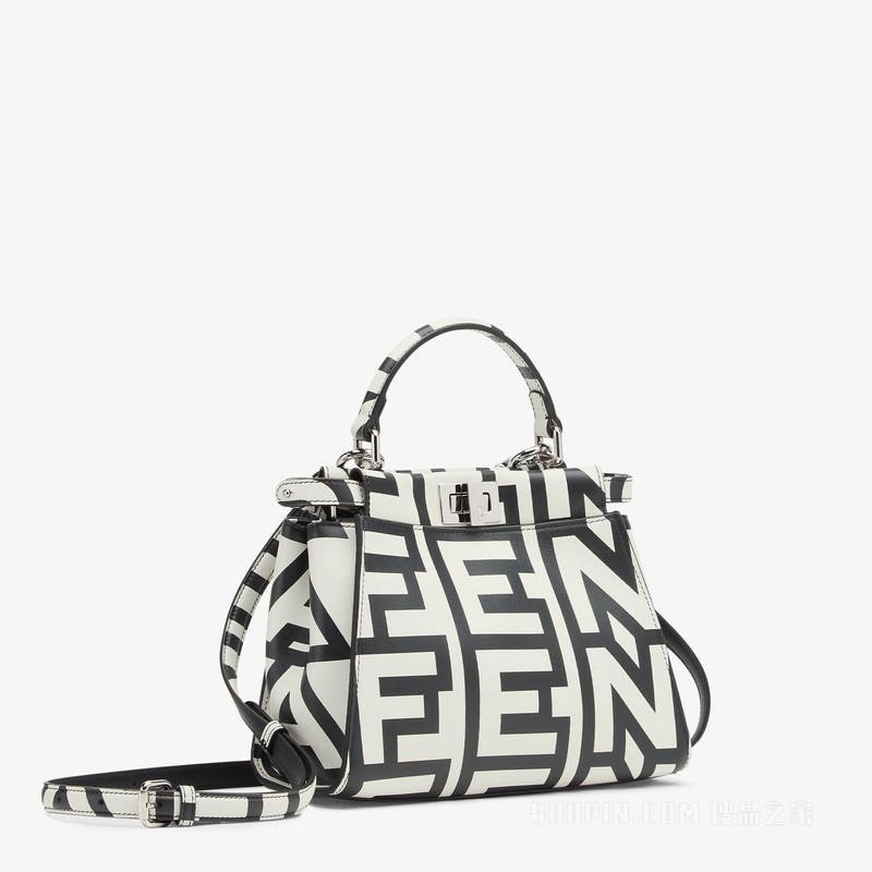 Peekaboo迷你手袋 Fendi Roma胶囊系列双色印花皮革包袋