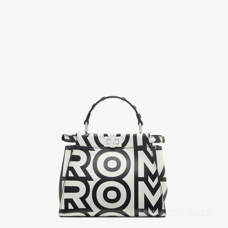 Peekaboo迷你手袋 Fendi Roma胶囊系列双色印花皮革包袋