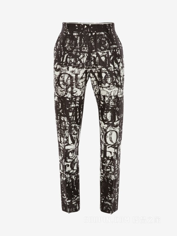 McQueen Logo Stamp烟管裤