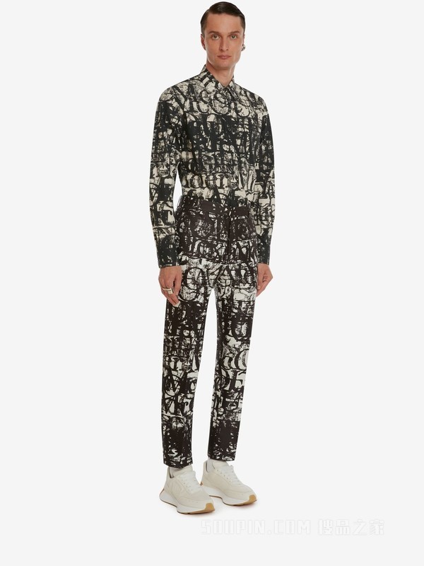 McQueen Logo Stamp烟管裤