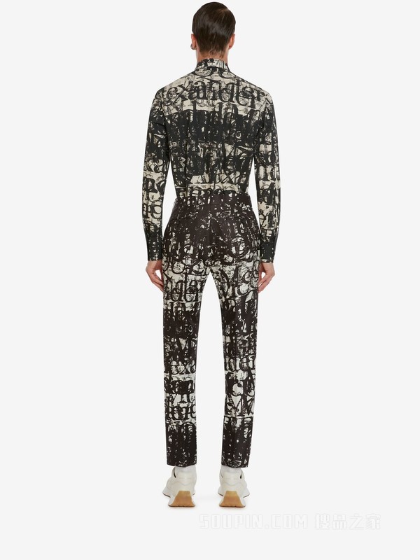 McQueen Logo Stamp烟管裤