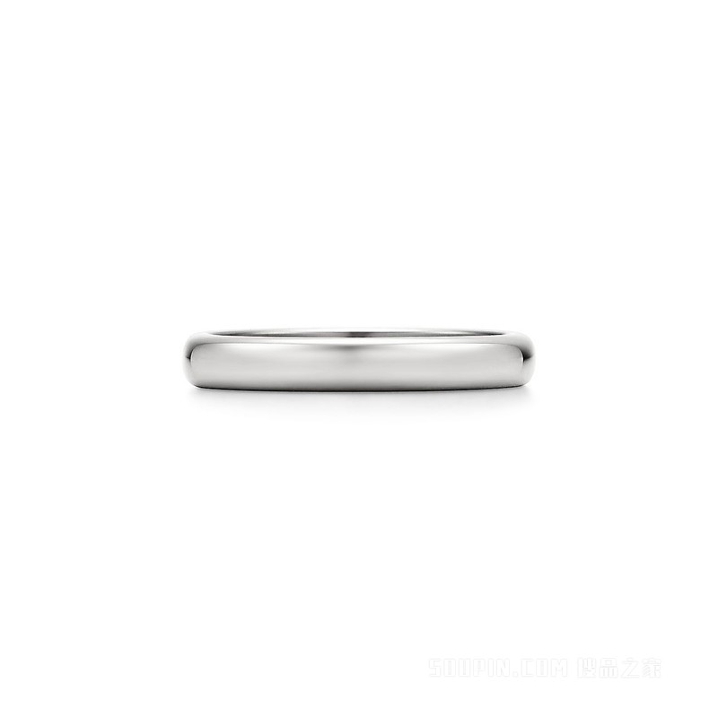 Tiffany Classic™ 系列铂金婚戒，3 毫米宽。