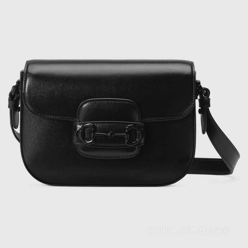 Gucci Horsebit 1955系列小号肩背包 黑色皮革